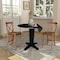International Concepts 42 in. Solid Wood Dual Drop Leaf Dining Table with 2 Counter Height Stools in Black/Distressed Oak K46-42DPT-23S4261322 - alternate 6